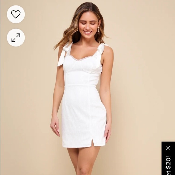 Lulus Dresses & Skirts - Lulus glowing white sequin bustier tie strap mini dress